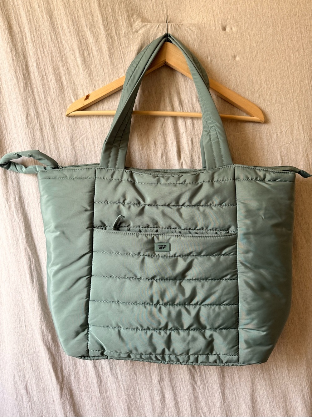 Reebok Quilted Green Tote Bag